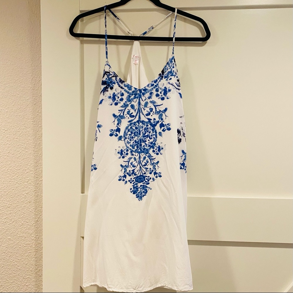 Xhilaration pretty sundress white with blue detail